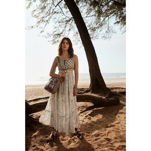 Myra Bag Handmade Sonoma Shoulder Bag Upcycled Canvas & Cowhide Leather